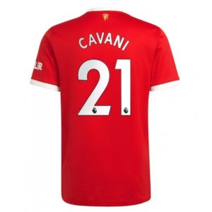 Billigt Manchester United Edinson Cavani #21 Replika Hemmatröja 2021/22 Röd Herr Kortärmad