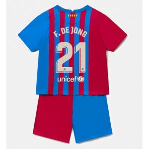 FC Barcelona Frenkie de Jong #21 Replika Hemmatröja Barn 2021/22 Kortärmad (+ Korta byxor) för Billiga Rea