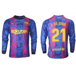 FC Barcelona Frenkie de Jong #21 Replika Tredje Tröja 2021/22 Långärmad Herr