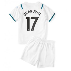 Manchester City F.C. #17 Kevin De Bruyne Replika Tredje Tröja 2021/22 Barn vit Kortärmad (+ Korta byxor)