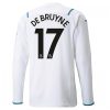 Manchester City F.C. Kevin De Bruyne #17 Replika Bortatröja 2021/22 Herr vit Långärmad