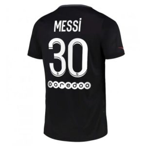 Paris Saint-Germain Lionel Messi #30 Replika Tredje Tröja 2021/22 Svart Herr Kortärmad