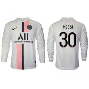 Paris Saint-Germain Lionel Messi #30 Replika Tredje Tröja 2021/22 vit Herr Långärmad