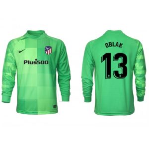 Atletico Atlético Madrid Jan Oblak #13 Replika Bortatröja Herr 2021/22 Grön Långärmad