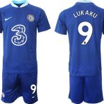 LUKAKU #9 Chelsea Hemmatröja Herr 2022-23 Kortärmad + Korta byxor