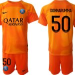 DONNARUMMA #50 Paris Saint-Germain PSG Målvakt Tröja Herr 2022-23 orange Fotbollströja Set
