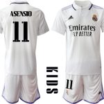 Real Madrid Hemmatröja Barn 2022-23 Kortärmad + Korta byxor med tryck ASENSIO 11