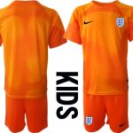 Nya England Målvaktströja 2023 Barn orange Kortärmad + Korta byxor