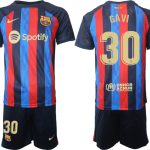 Billiga Fotbollströjor Barcelona 2023 Hemmatröja Herr Kortärmad med tryck GAVI 30