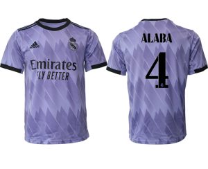 Billigt Real Madrid Bortatröja Herr 2023 Kortärmad Fotbollströjor med tryck ALABA 4