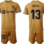 FC Barcelona Bortatröja Herr 2023 Kortärmad + Korta byxor med tryck NETO 13 Billiga Fotbollströjor