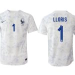 Frankrike Bortatröja Herr VM 2022 Tracksuit Kortärmad Fotbollströjor med tryck LLORIS 1