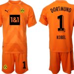 Beställa Fotbollströjor KOBEL #1 Borussia Dortmund BVB Målvaktströja Herr 2023 orange Kortärmad + Korta byxor