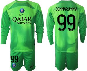 Beställa Fotbollströjor Paris Saint-Germain PSG 2023 Målvaktströja Herr grön Fotbollströja med tryck DONNARUMMA 99