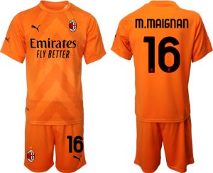 M.MAIGNAN #16 AC Milan Målvaktströja Herr 2023 Fotbollströja Kortärmad + Korta byxor fotbollströjor för män