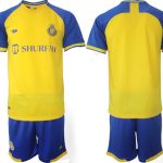 Nya Al-Nassr FC Hemmatröja 2023 Herr Matchtröjor Fotboll Kortärmad + Korta byxor Fotbollströja Set