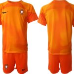 Nya Portugal Fotbollströjor Målvaktströja 2023 Herr Kortärmad + Korta byxor Fotbollströja med namn