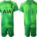 Nya Tottenham Hotspur 2023 Herr Målvaktströja grön Kortärmad shorts Fotbollströja Set