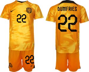 Nya Nederländerna Hemmatröja VM 2022 Herr med tryck DUMFRIES 22