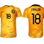 Billigt Fotbollströjor Nederländerna Hemmatröja VM 2022 Herr Kortärmad med tryck TAYLOR 18