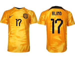 Fotbollströjor Billigt Nederländerna Hemmatröja VM 2022 Kortärmad med tryck BLIND 17