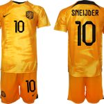 Nya Nederländerna Hemmatröja VM 2022 Herr med tryck SNEIJDER 10 fotbollströja set