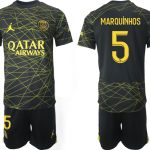 Nya Paris Saint-Germain PSG 2023 Bortatröja Herr Fotbollskläder Set med tryck MARQUiNHOS 5