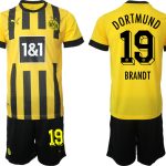 Billiga Fotbollströjor Herr Borussia Dortmund BVB Hemmatröja 2023 Kortärmad + Korta byxor BRANDT 19