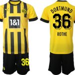 Billiga Fotbollströjor Herr Borussia Dortmund BVB Hemmatröja 2023 Kortärmad + Korta byxor ROTHE 36