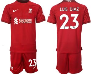 Billiga Fotbollströjor Liverpool Hemmatröja Herr 2023 Kortärmad + Korta byxor LUIS DÍAZ 23