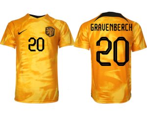 Billiga Fotbollströjor Nederländerna Hemmatröja VM 2022 Herr Kortärmad med tryck GRAVENBERCH 20