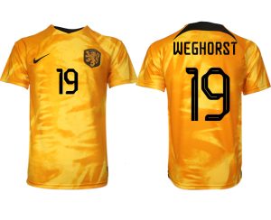 Billiga Fotbollströjor Nederländerna Hemmatröja VM 2022 Herr Kortärmad med tryck WEGHORST 19