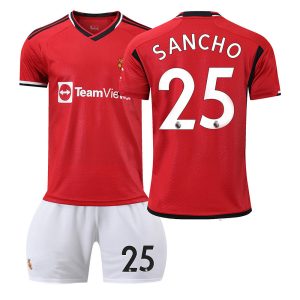 Billiga Fotbollströjor Barn Manchester United 2023-24 tröja set med namn SANCHO 25