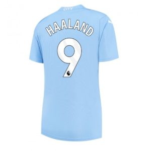 Billiga Fotbollströjor Dam Manchester City Hemmatröja 2023-24 Kortärmad Erling HAALAND 9