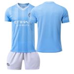 Billiga Fotbollströjor Herr Manchester City 2023-24 Hemmatröja Kortärmad + Korta byxor