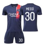 Billiga Fotbollströjor Paris Saint-Germain PSG 23-24 Hemmatröja Kortärmad shorts MESSi 30