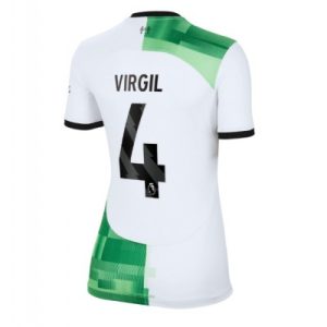 Billiga Fotbollströjor Dam Liverpool Bortatröja 2023-24 Kortärmad med namn Virgil van Dijk 4