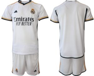 Billiga Fotbollströjor Herr Real Madrid Hemmatröja 2023-24 Kortärmad + Korta byxor