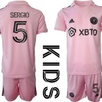 Beställa billigt fotbollströjor Herr Inter Miami CF Hemmatröja 2023-24 fotbollströja set SERGIO 5