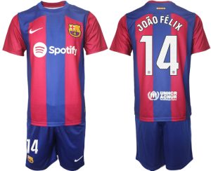 Köp Fotbollsset Herr FC Barcelona Hemmatröja 2023-2024 fotbollströjor med tryck JOÂO FÉLIX 14
