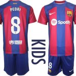 Billiga Fotbollströjor Barn FC Barcelona 2023-2024 Kortärmad shorts PEDRI 8