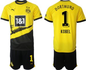 Billiga Fotbollströjor Herr Borussia Dortmund BVB Hemmatröja 2023-24 fotbollströja set med tryck KOBEL 1