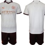 Billiga Fotbollströjor Herr Manchester City Bortatröja 2023/24 tröja set Kortärmad + Korta byxor