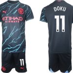 Billiga Fotbollströjor Herr Manchester City Tredje Tröja 23-24 fotbollströja set Jeremy Doku 11