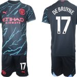 Billiga Fotbollströjor Herr Manchester City Tredje Tröja 23-24 tröja set Kevin De Bruyne 17
