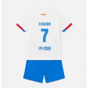 Köpa Fotbollsställ Barn FC Barcelona Bortatröja 2023-24 Fotbollströjor med tryck Ferran Torres 7