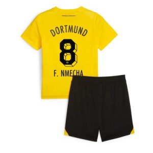 Köpa Matchtröjor Fotboll Barn Borussia Dortmund Hemmatröja 2023-24 fotbollströja set Felix Nmecha 8