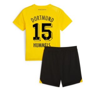 Köpa Matchtröjor Fotboll Barn Borussia Dortmund Hemmatröja 2023-24 fotbollströja set Mats Hummels 15