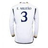 Beställa billigt fotbollströjor Herr Real Madrid Hemmatröja 2023-24 Långärmad Eder Militao 3