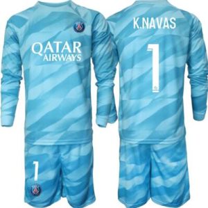 Billiga Fotbollströjor Barn Paris Saint-Germain PSG 2023-24 Långärmad shorts K.NAVAS 1